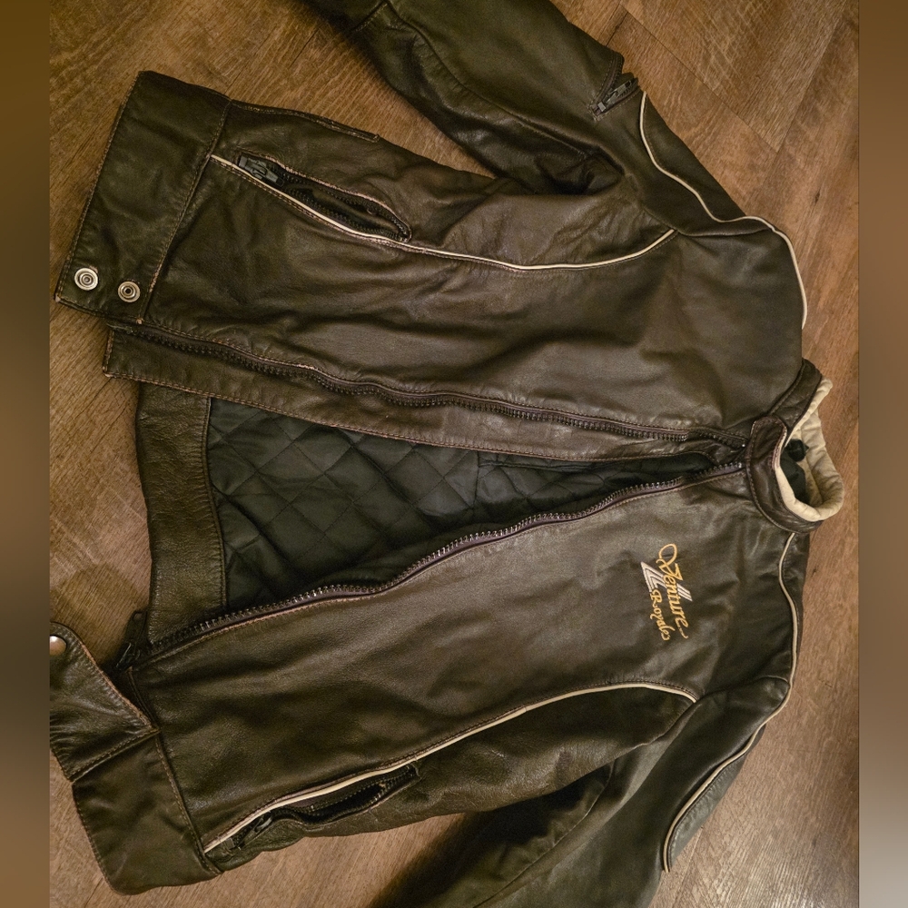 Men's Heavy, Genuine Brown Leather Jacket